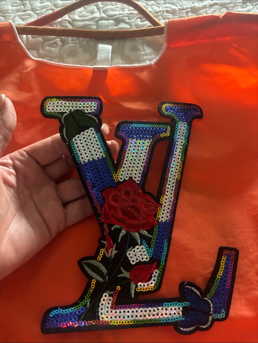 LV Sequin Iron on patch